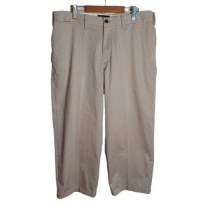 Eddie Bauer Men's Dress Performance Flat-Front Beige Khakis - Size 38 x 30